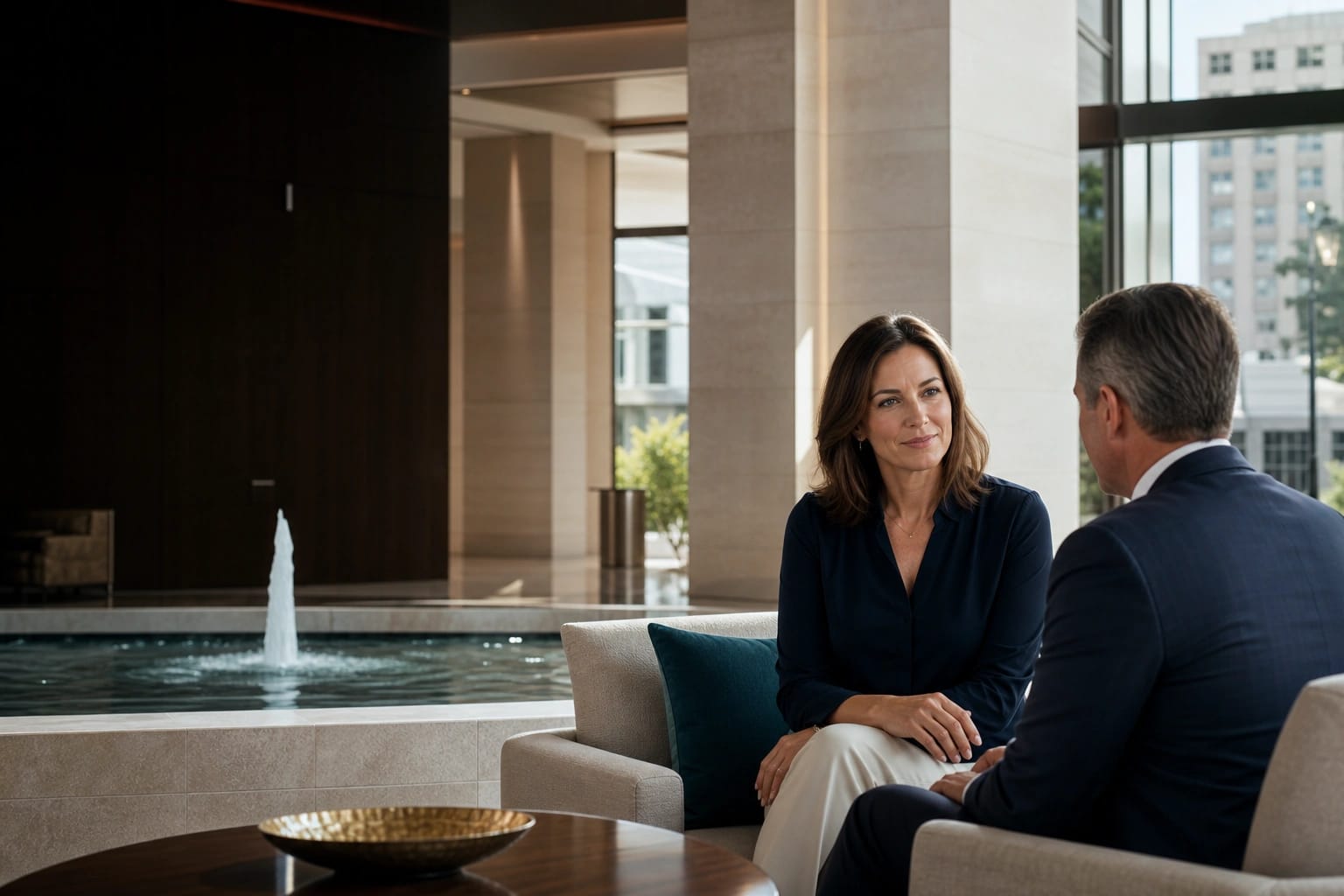 A North Fountain member meeting with a financial adviser